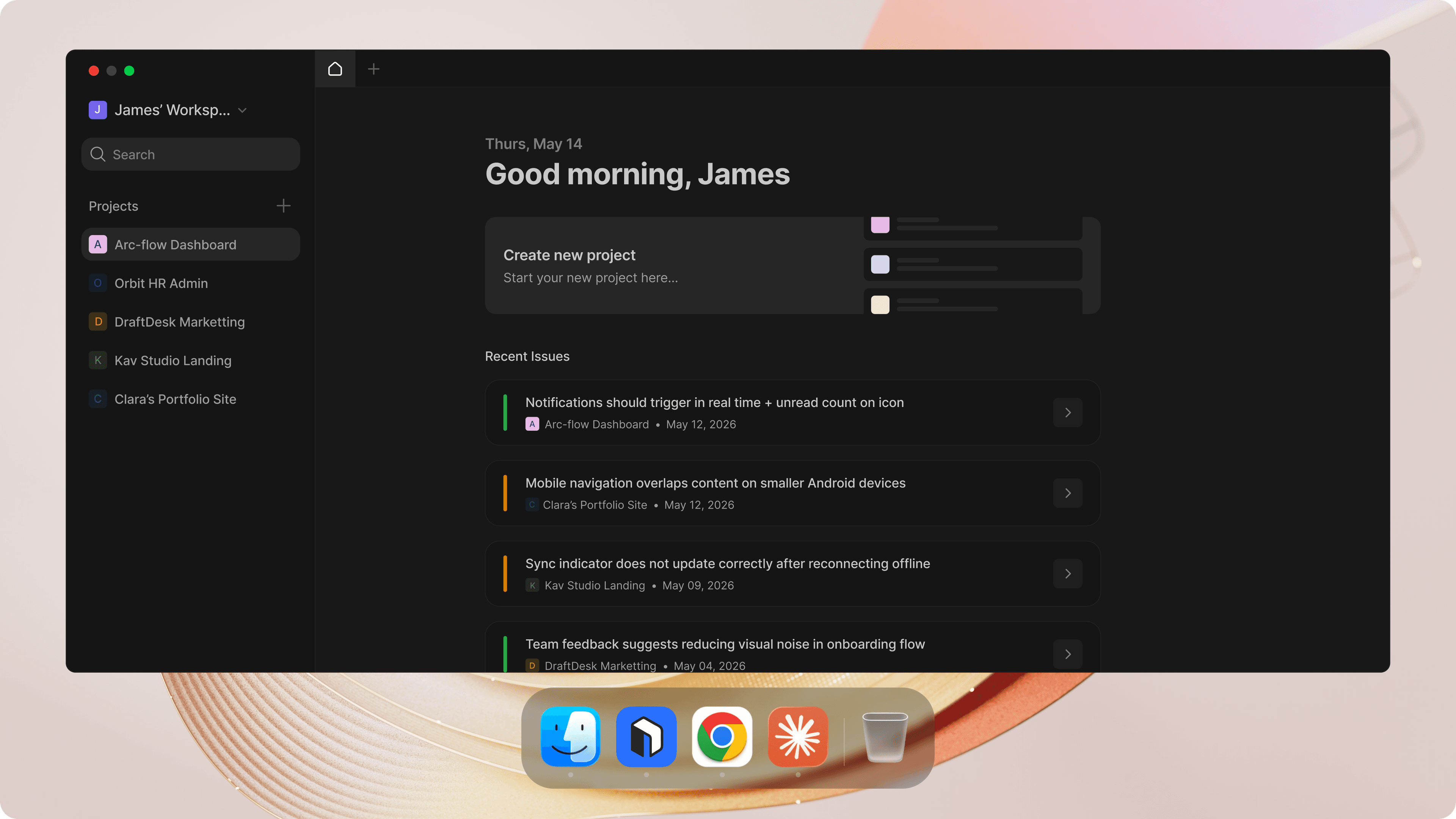 DraftDesk installed as a PWA